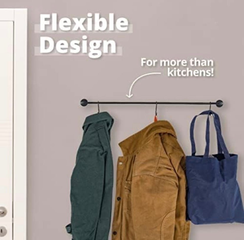 8 Hooks Wall - Mounted Kitchen Accessories Organizer Rack and Cloth Hanging Stand - 62 Home Essentials