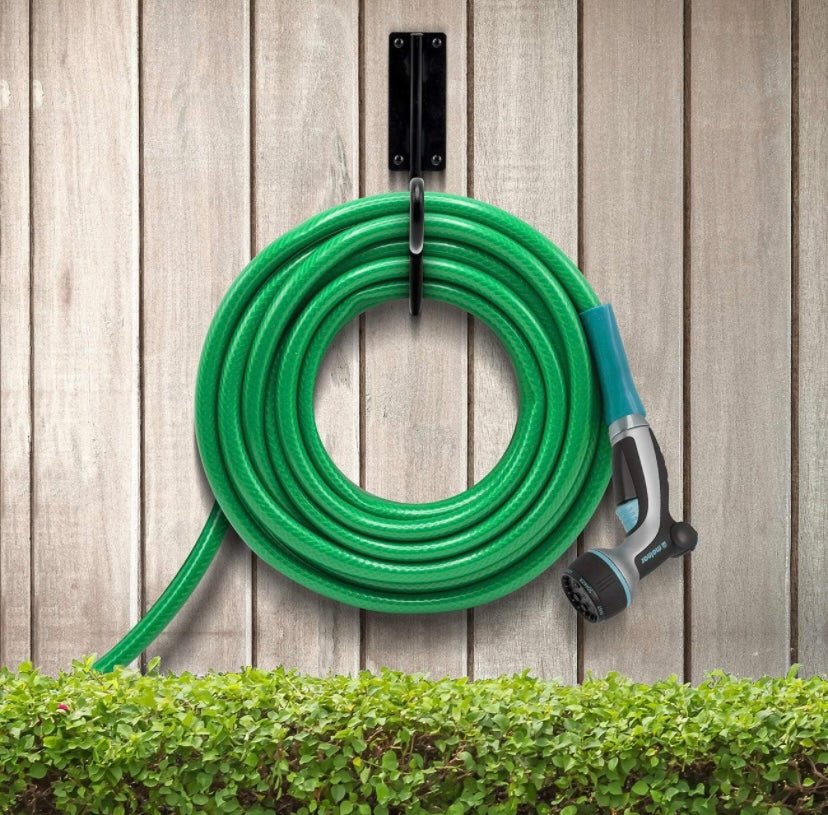 Heavy - Duty Wall - Mounted Pipe Holder - Metal Bracket for 60 - Foot 5/8’’ Water Hose Storage - Durable and Reliable Solution for Outdoor Organization - 62 Home Essentials