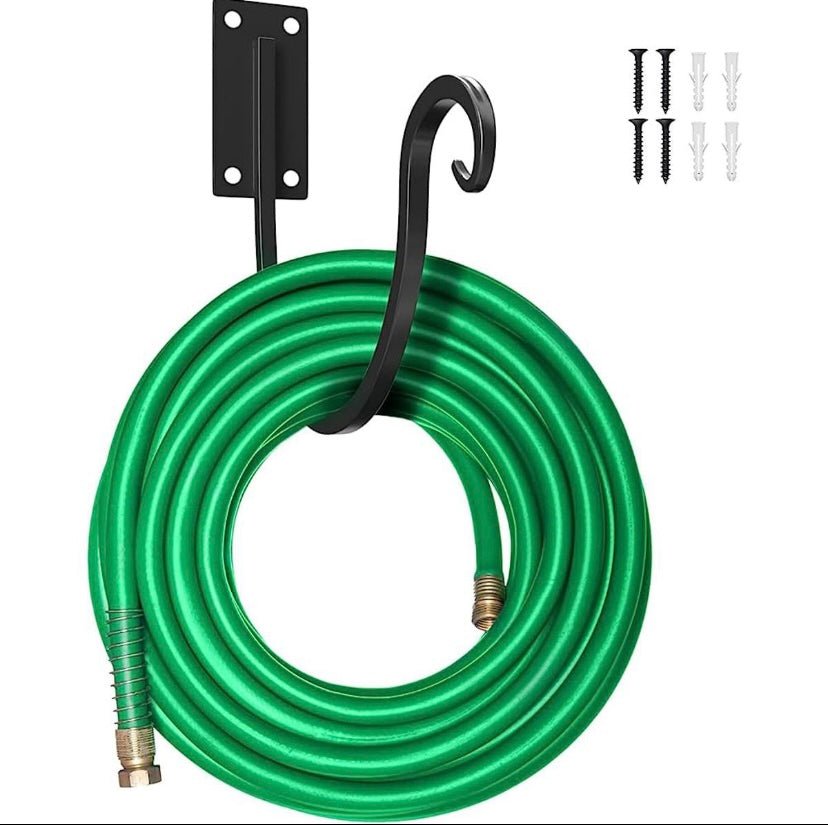 Heavy - Duty Wall - Mounted Pipe Holder - Metal Bracket for 60 - Foot 5/8’’ Water Hose Storage - Durable and Reliable Solution for Outdoor Organization - 62 Home Essentials