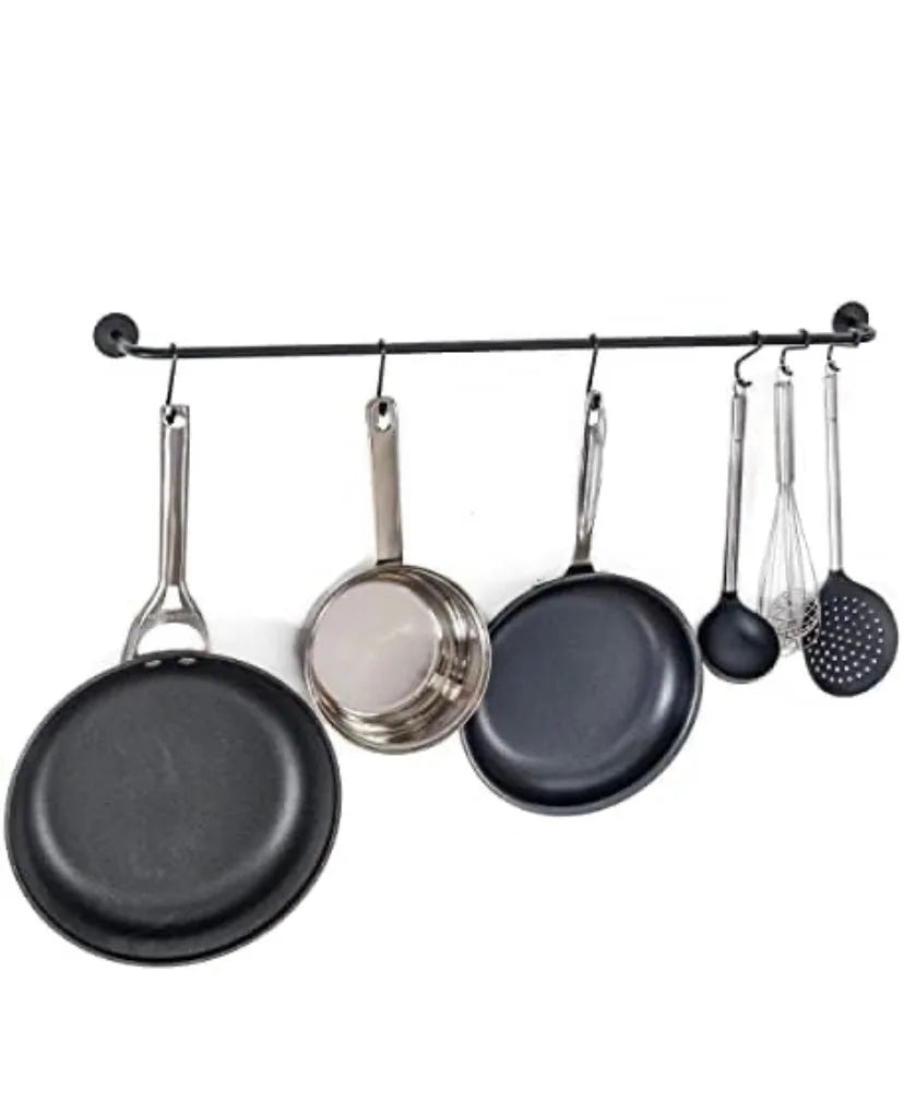 8 Hooks Wall - Mounted Kitchen Accessories Organizer Rack and Cloth Hanging Stand - 62 Home Essentials