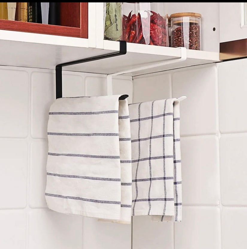 No-Drill Under Cabinet Paper Towel Holder - Punch-Free, Durable Sliding Tissue Hanger for Paper Rolls