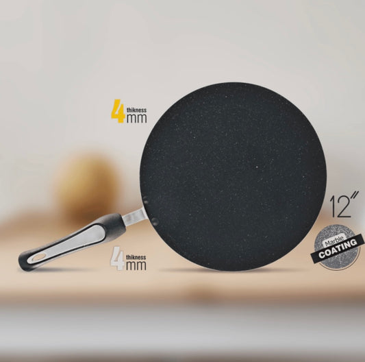 Majestic 30 cm nonstick marble-coated tawa with special handle for cooking chapati and roti.