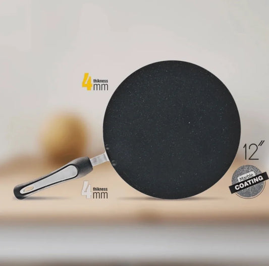 Majestic 30 cm Nonstick Marble - Coated Tawa with Special Handle - Perfect for Cooking Chapati and Roti - 62 Home Essentials