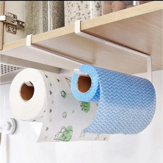 No - Drill Under Cabinet Paper Towel Holder - Punch - Free, Durable Sliding Tissue Hanger for Paper Rolls - 62 Home Essentials