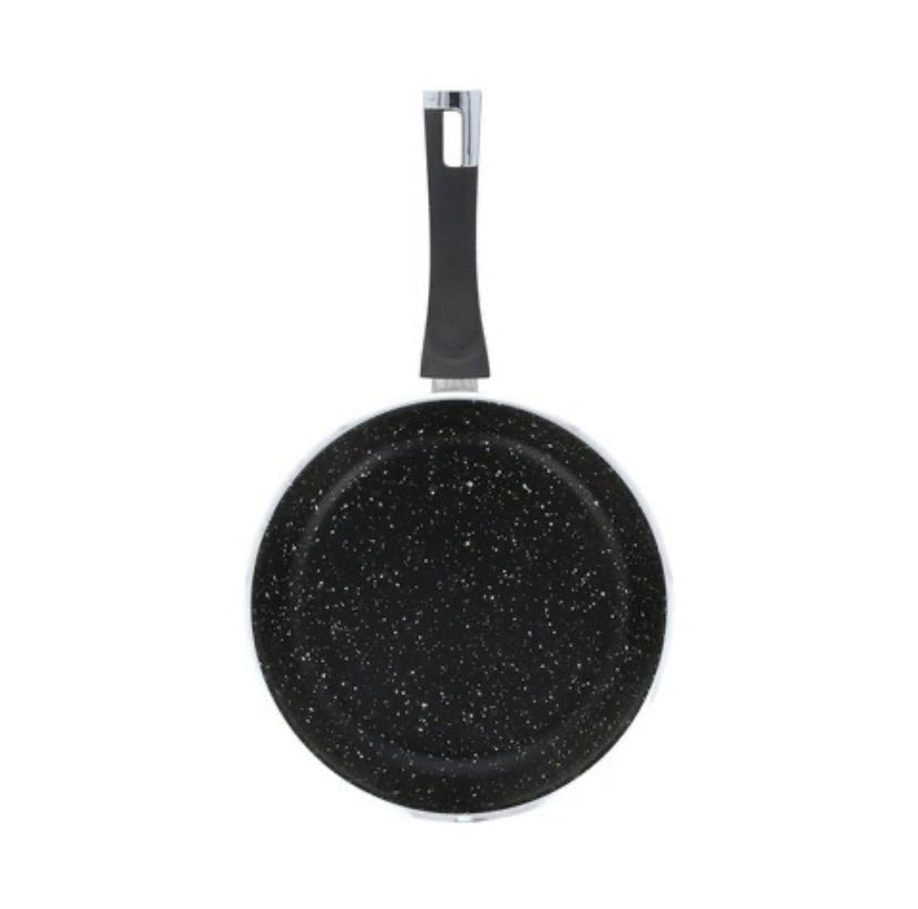 Premium nonstick marble-coated 24cm fry pan, forged aluminum with special handle for everyday cooking.